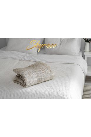 پیکه تک‌نفره سفید با حوضچه پنبه‌ای، 160x230 سانتی‌متر، پیکه اقتصادی هتل، پوشش سفید برند skyrose 5302437