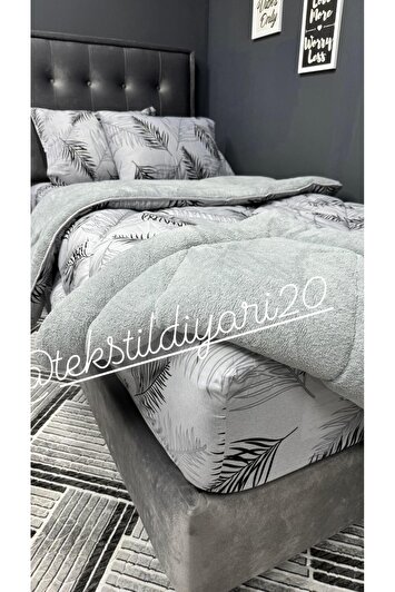 ست خواب پفی تک نفره ول‌سافت (با ملحفه کش‌دار) رنگ طوسی برند violacasa 7102378