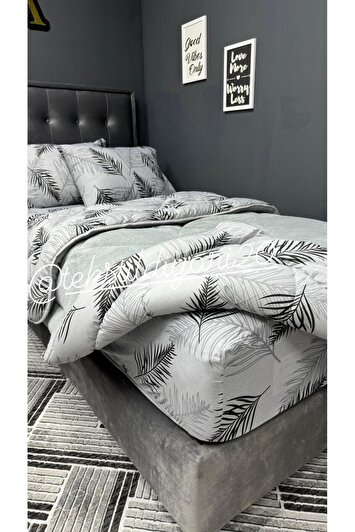 ست خواب پفی تک نفره ول‌سافت (با ملحفه کش‌دار) رنگ طوسی برند violacasa 7102377