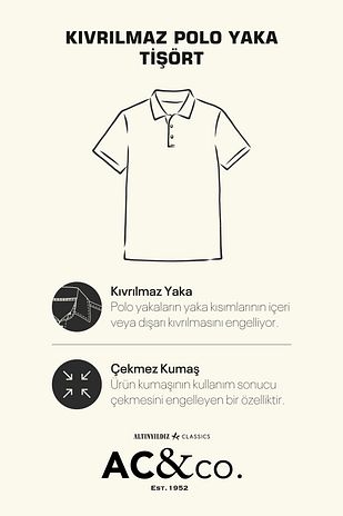 تی‌شرت مردانه نخی با برش باریک و یقه‌ polo خاکستری، بدون چروک برند ac&co / altınyıldız classics 6318569