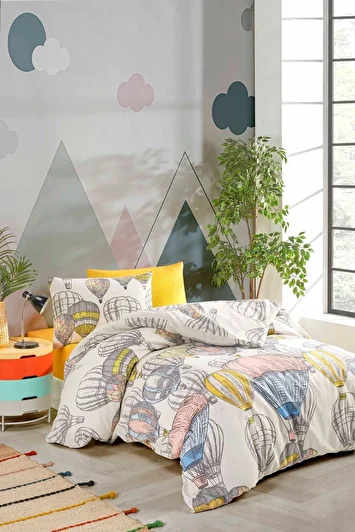 ست روتختی دو نفره بالن کاپادوکیا با ملحفه کشدار برند tabu home 1560469605
