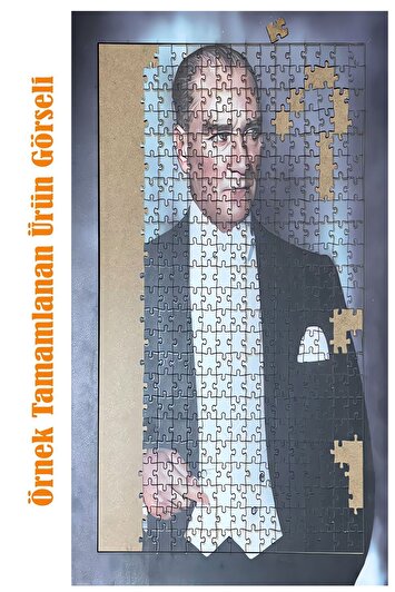 پازل چوبی دو طبقه با قاب قابل آویزان، 500 تکه، ابعاد 30x50 سانتیمتر - کلبه پدرم برند teona ahşap 8380460