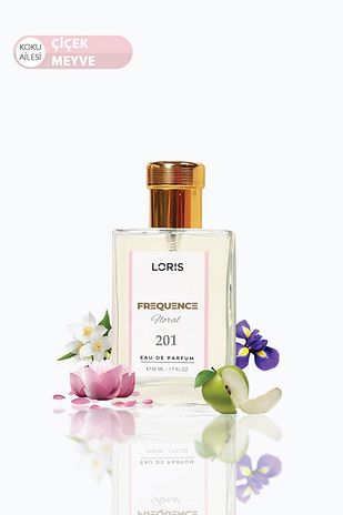 عطر زنانه K-201 فرکانس ادو پرفیوم 50 میلی‌لیتر با رایحه گل و میوه برند loris 9482628