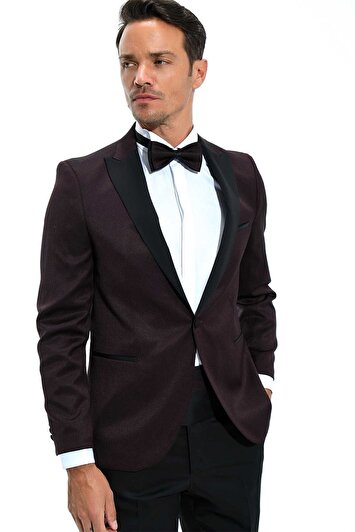 کت شلوار مردانه مدل مودنا با طرح جکارد در رنگ bordo تیره (قرمز تیره) و فیت اسلیم برند morven 9503804