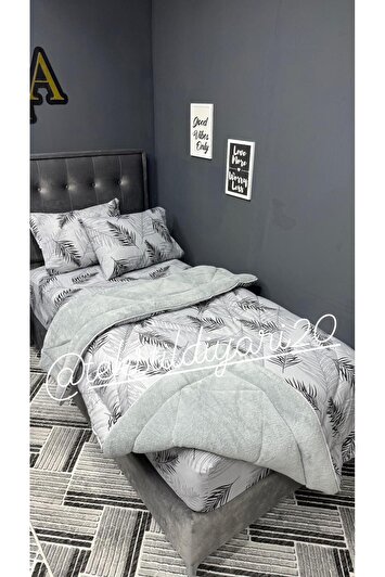 ست خواب پفی تک نفره ول‌سافت (با ملحفه کش‌دار) رنگ طوسی برند violacasa 67089652