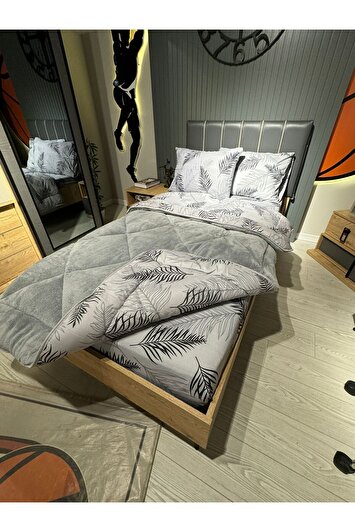 ست خواب پفی تک نفره ول‌سافت (با ملحفه کش‌دار) رنگ طوسی برند violacasa 67089657