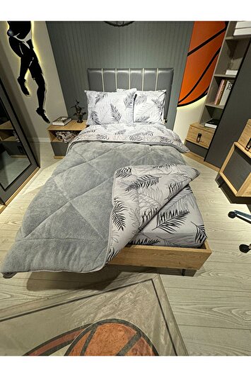 ست خواب پفی تک نفره ول‌سافت (با ملحفه کش‌دار) رنگ طوسی برند violacasa 67089655