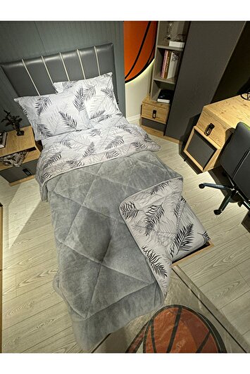 ست خواب پفی تک نفره ول‌سافت (با ملحفه کش‌دار) رنگ طوسی برند violacasa 67089650