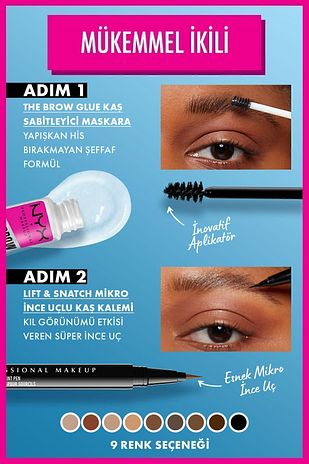 ژل ابرو فوری - ماسکارای شفاف تثبیت‌کننده ابرو برند nyx professional makeup 396891347