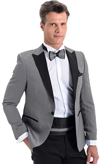 کت و شلوار دامادی مردانه مدل اسلیم فیت رنگ خاکستری متوسط برند Broadway برند morven 201734186