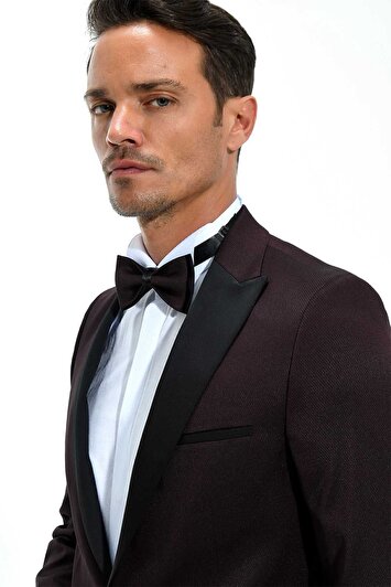 کت شلوار مردانه مدل مودنا با طرح جکارد در رنگ bordo تیره (قرمز تیره) و فیت اسلیم برند morven 10840185