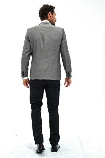 کت شلوار مردانه گرانج پورترفینو با طراحی اسلیم فیت و بافت جکارد در رنگ خاکستری برند morven 90821467