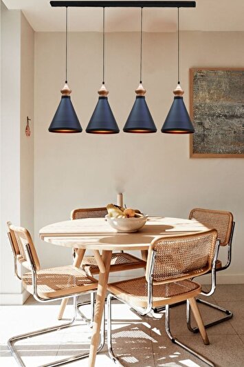 آویز سقفی چهارگانه مشکی باریک