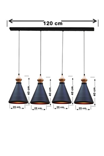 آویز سقفی چهارگانه مشکی باریک برند bamyum 1534736428