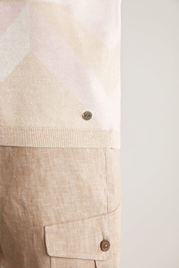 پلو تریکو رنگ شن با ترکیب کتان و پنبه برند hemington 1621283122