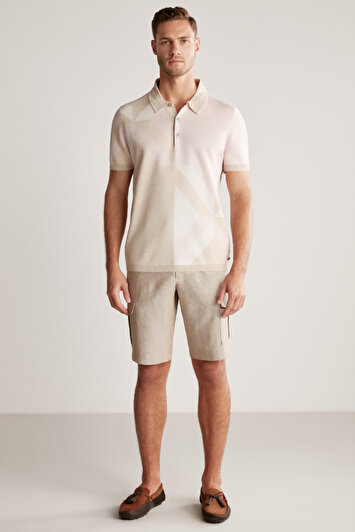 پلو تریکو رنگ شن با ترکیب کتان و پنبه برند hemington 1621283117