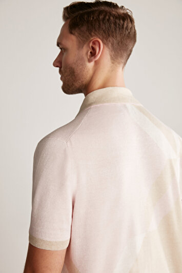 پلو تریکو رنگ شن با ترکیب کتان و پنبه برند hemington 1621283118