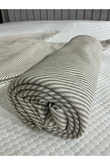 پتو نرم کتان پنبه‌ای آلفا مدل سبد مگس با ابعاد 230*240 سانتیمتر