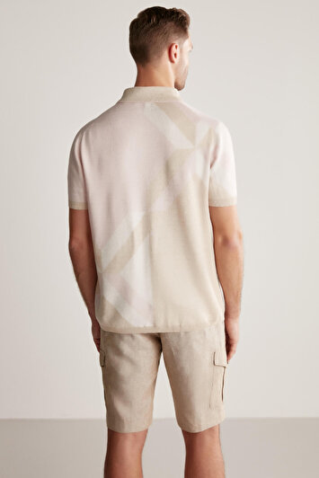 پلو تریکو رنگ شن با ترکیب کتان و پنبه برند hemington 1621283120