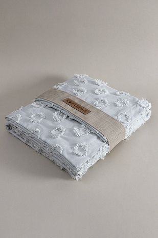 پتو دو نفره با حاشیه دار و رنگ خاکستری Sitra به ابعاد 230x250 و شامل 2 بالش به ابعاد 50x70 مدل 5033 برند koza home 160276122