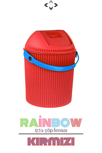 سطل زباله رنگی با دسته و درب Rainbow 12.5 لیتری مناسب برای آشپزخانه، حمام و اتاق کودک برند lİground 276364770