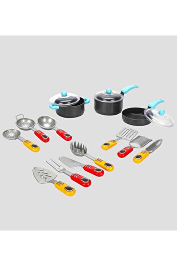 ست وسایل آشپزخانه 16 پارچه - ست بازی تابه و قابلمه 16 پارچه برند yildirim oyuncak 744514351