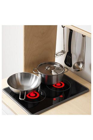 ست وسایل آشپزخانه فلزی کودک ۵ تکه رنگ مشکی مدل لامِ مریدیندکان برند ikea 940260984