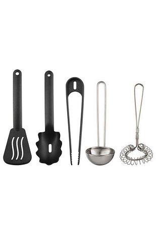 ست وسایل آشپزخانه فلزی کودک ۵ تکه رنگ مشکی مدل لامِ مریدیندکان برند ikea 940260983