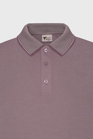 تی‌شرت مردانه نخی با برش باریک و یقه‌ polo خاکستری، بدون چروک برند ac&co / altınyıldız classics 756423755