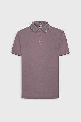 تی‌شرت مردانه نخی با برش باریک و یقه‌ polo خاکستری، بدون چروک برند ac&co / altınyıldız classics 756423754