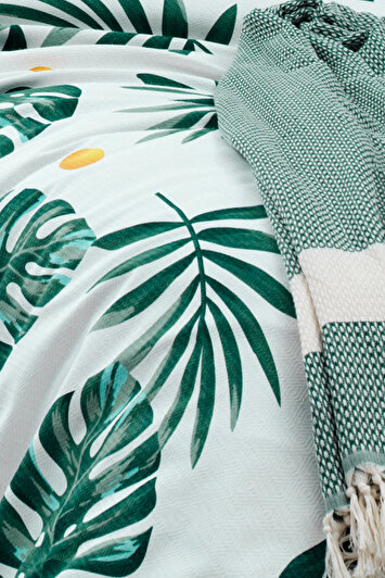 ست پیکه تک‌نفره طرح‌دار مونسرا سبز برند eponj home 1616869483