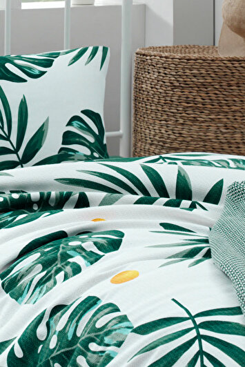 ست پیکه تک‌نفره طرح‌دار مونسرا سبز برند eponj home 1616869480