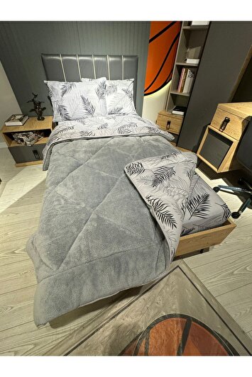 ست خواب پفی تک نفره ول‌سافت (با ملحفه کش‌دار) رنگ طوسی برند violacasa 2379395017