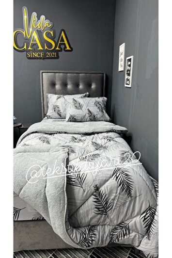 ست خواب پفی تک نفره ول‌سافت (با ملحفه کش‌دار) رنگ طوسی برند violacasa 2379395015