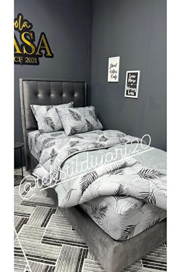 ست خواب پفی تک نفره ول‌سافت (با ملحفه کش‌دار) رنگ طوسی برند violacasa 2379395013