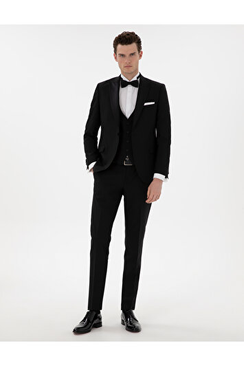 کت شلواری با یقه و جلیقه مردانه سیاه برند Pierre Cardin 1990241742