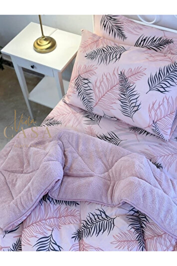 ست خواب پوفیدیک یک نفره ول‌سافت (با ملحفه کشدار) رنگ پودری و پر مانند برند violacasa 2379395993