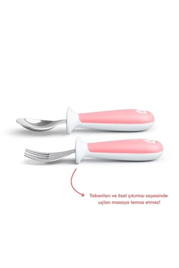 ست چنگال و قاشق ضد پاشش دخترانه برند munchkin 2224095920