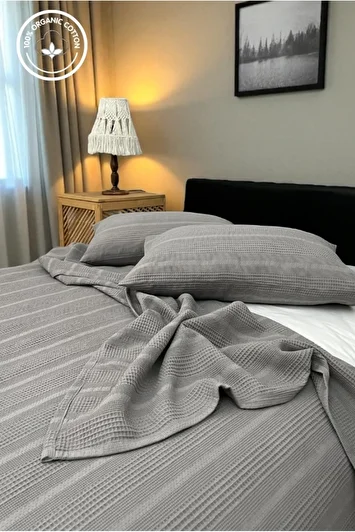 ست پیکه ۱۰۰٪ پنبه با bordür بزرگ + ۲ عدد کاور بالش نرم برند vessİnohome 1722953564