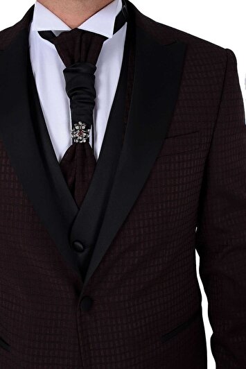 کت و شلوار دامادی با جلیقه، رنگ سرمه‌ای تیره، مدل نیویورک برای آقایان برند morven 2236858601