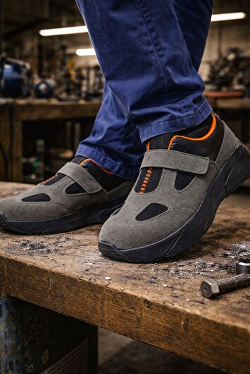 کفش ایمنی برند S1 با نوک فولادی و رنگ خاکستری سوئدی برند genel markalar 2375652370