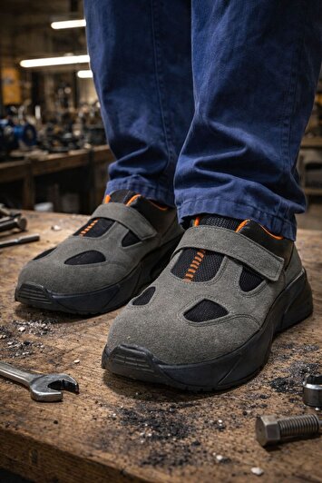 کفش ایمنی برند S1 با نوک فولادی و رنگ خاکستری سوئدی برند genel markalar 2375652371