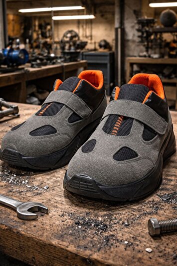 کفش ایمنی برند S1 با نوک فولادی و رنگ خاکستری سوئدی برند genel markalar 2375652369