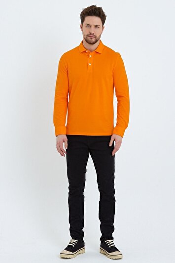 تی‌شرت مردانه یقه‌پولویی راحتی با آستین بلند، رنگ مشکی برند enque 617039580