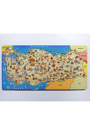 پازل نقشه فرهنگی چوبی ترکیه، پازل آموزشی "کشورمان را بشناسیم" برند mevaks 5130377
