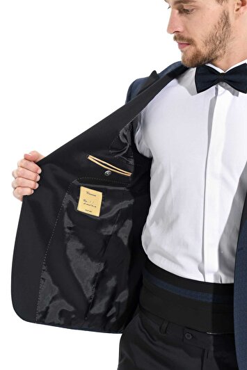 کت شلوار مردانه پارلمان تویل اسلیم فیت طرح دار سمکین برند morven 6358473