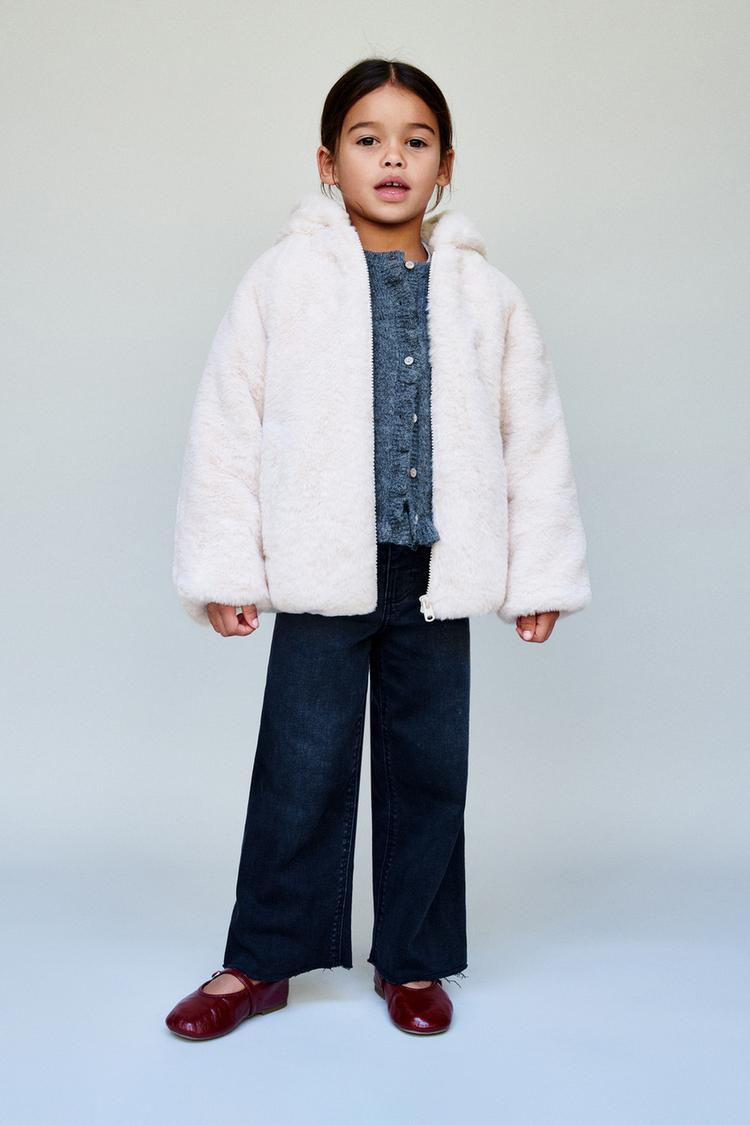 کاپشن کلاه‌دار با خز مصنوعی برند Zara