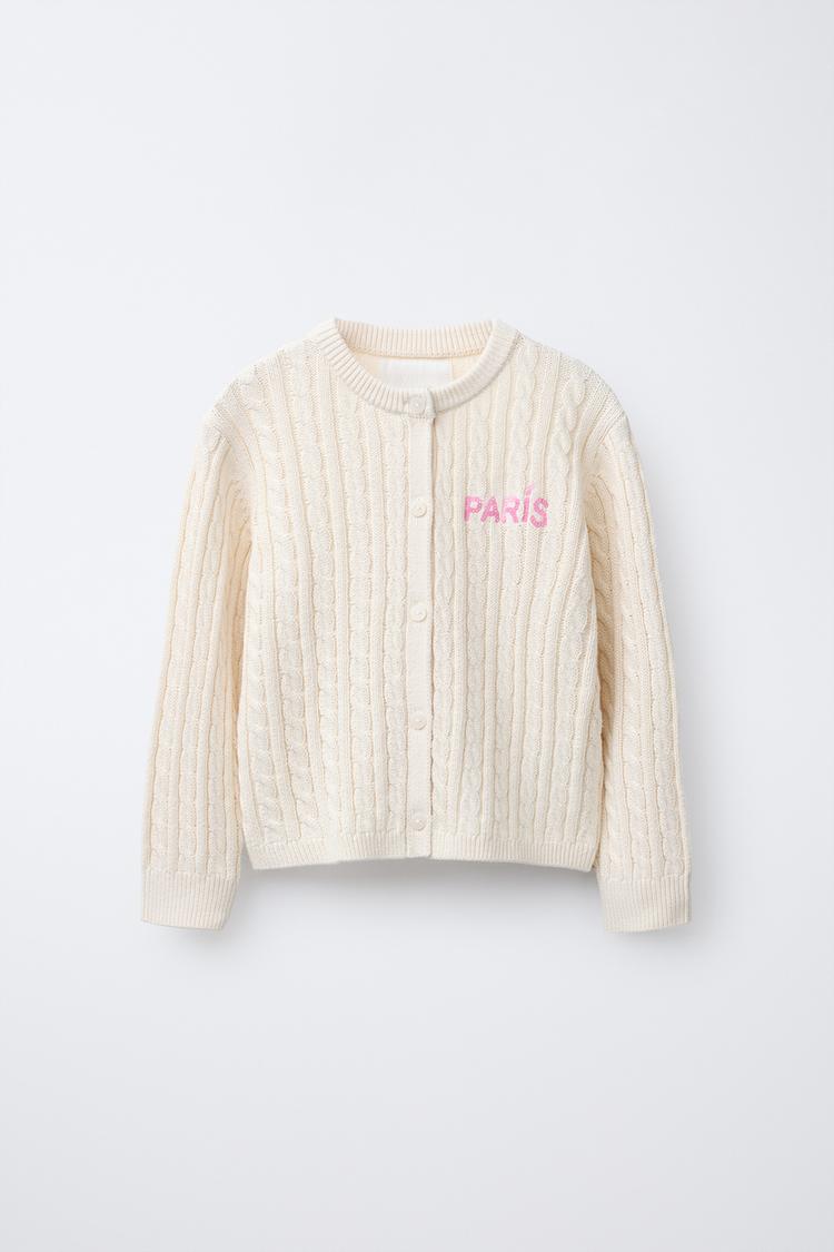 ژاکت بافتنی با الگوی بافت مو برند Zara