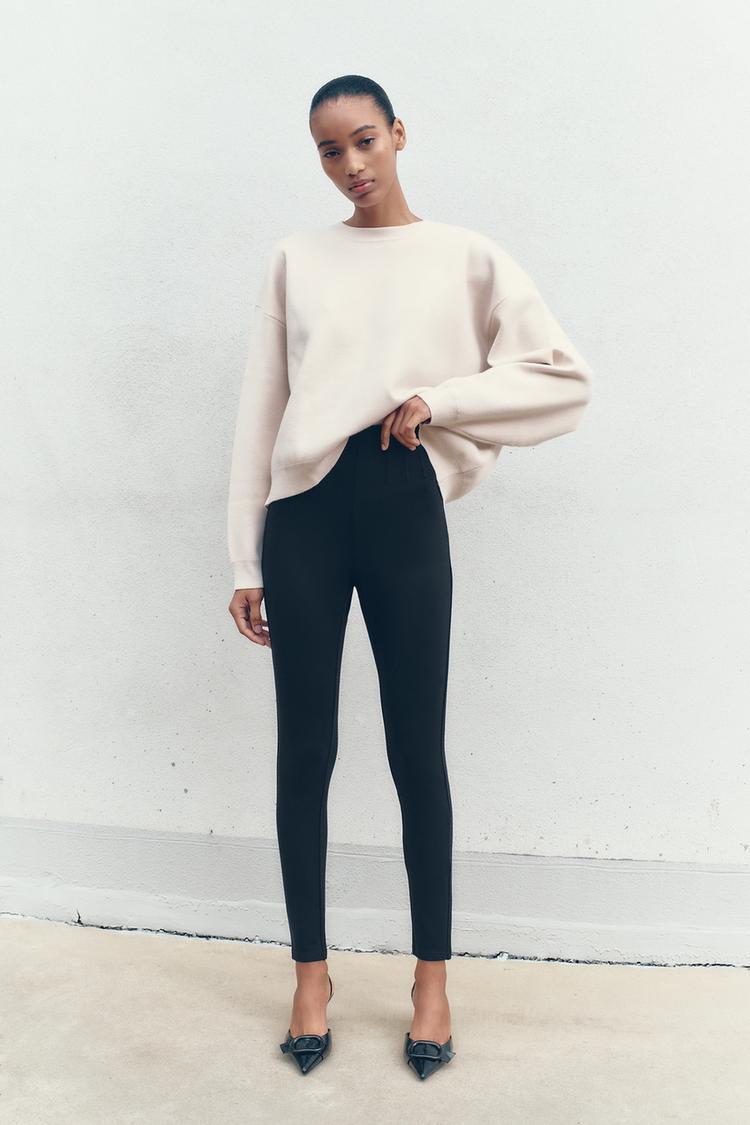 شلوار پارچه‌ای گشاد پاره‌ئو برند Zara