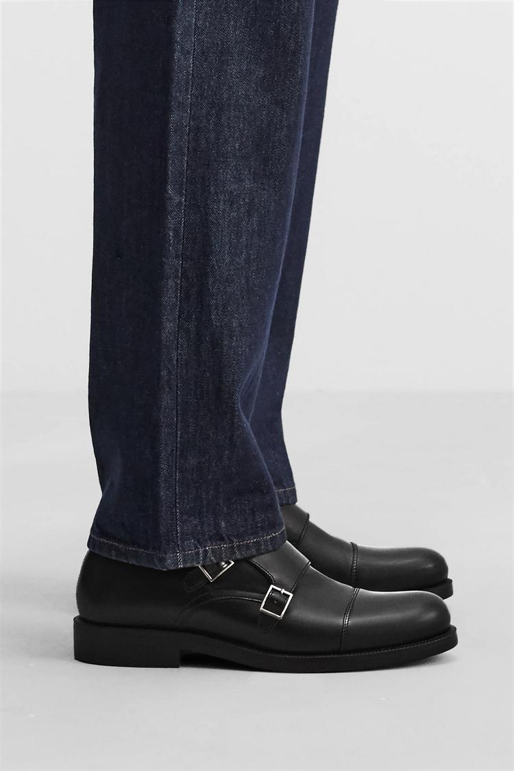 کفش چرمی با دو قفل برند Zara